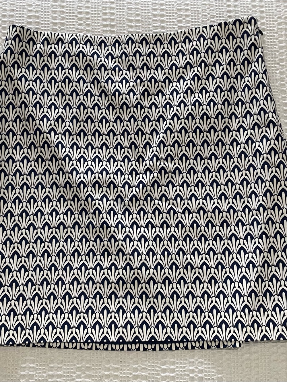 Talbots Skirt Navy and White Fan-Pattern NWT